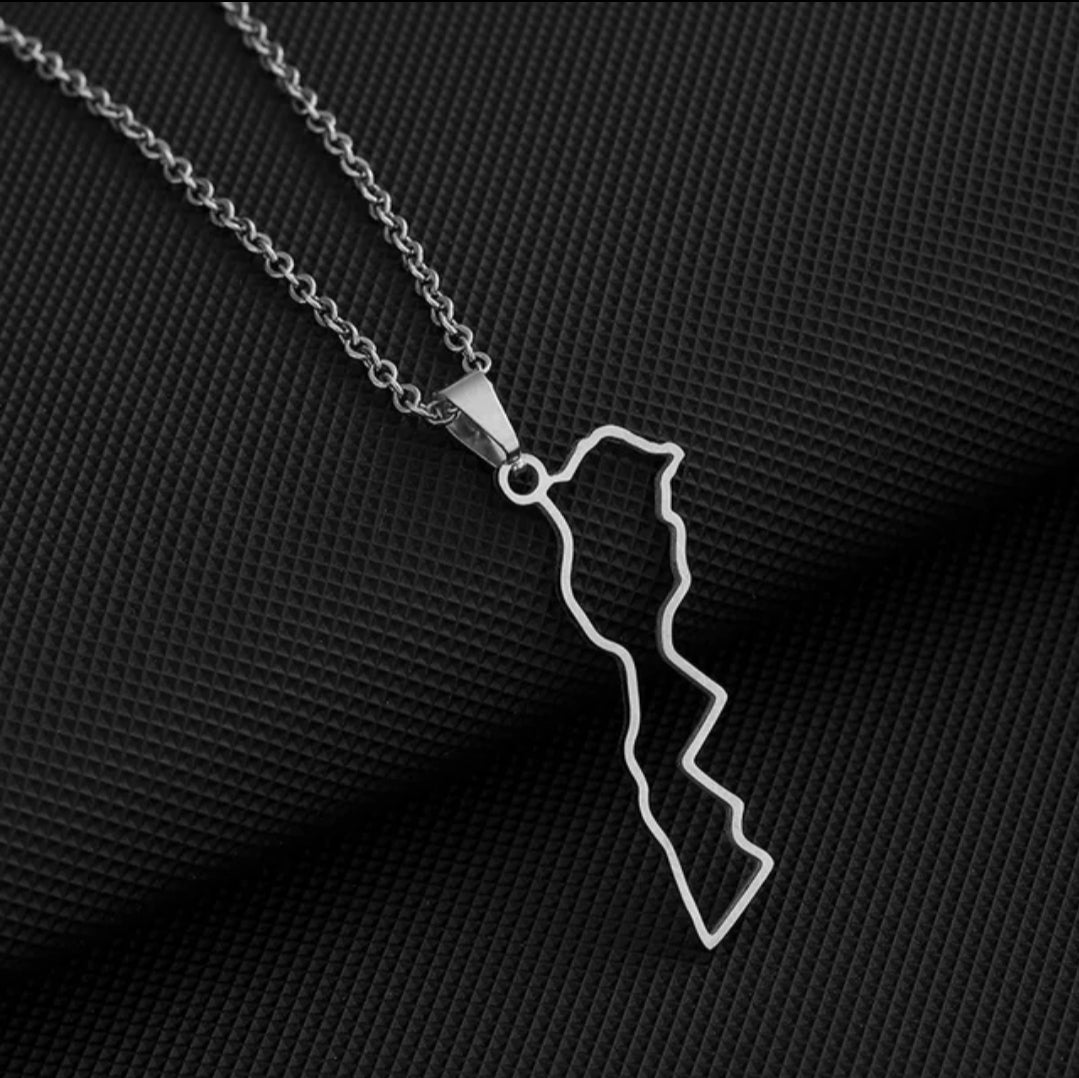 Moroccan flag pendant necklace