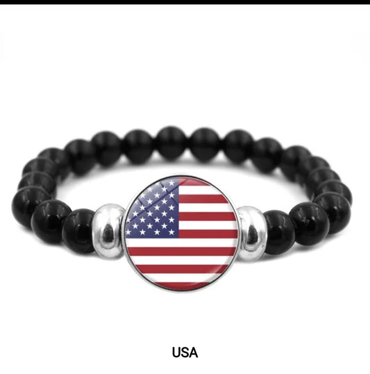 beaded flag  bracelet