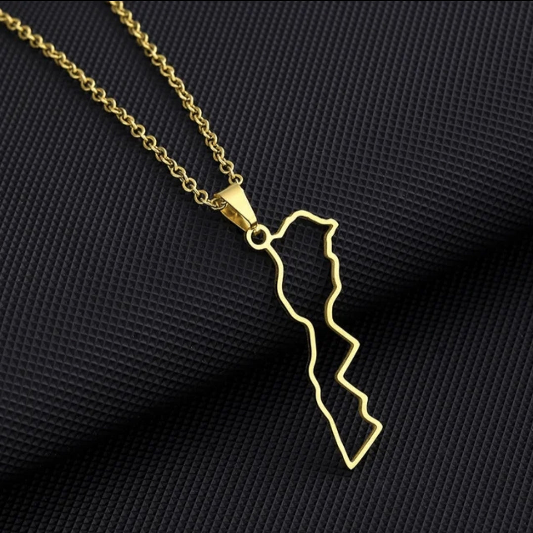 Moroccan flag pendant necklace