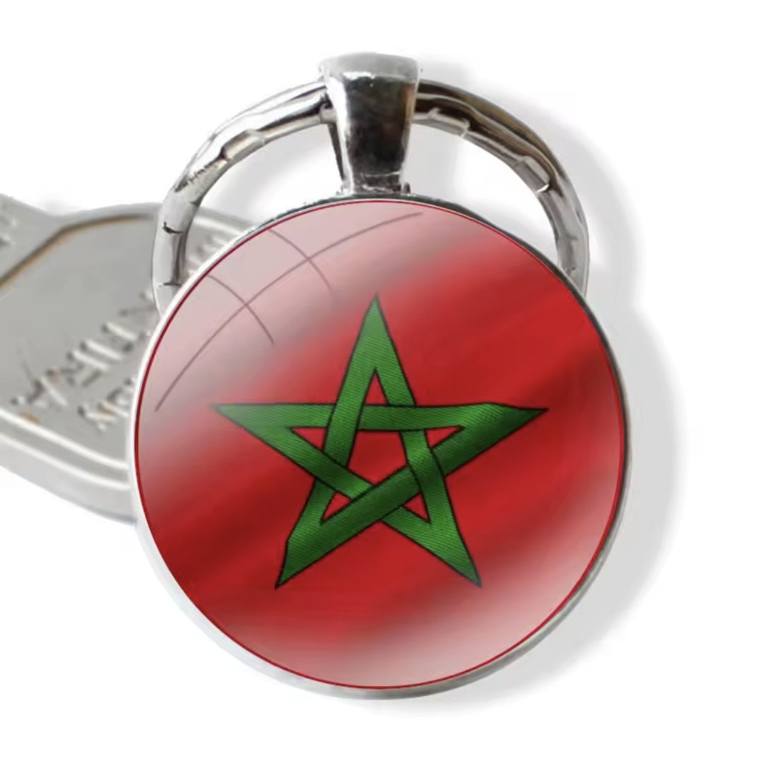 Moroccan flag keychain