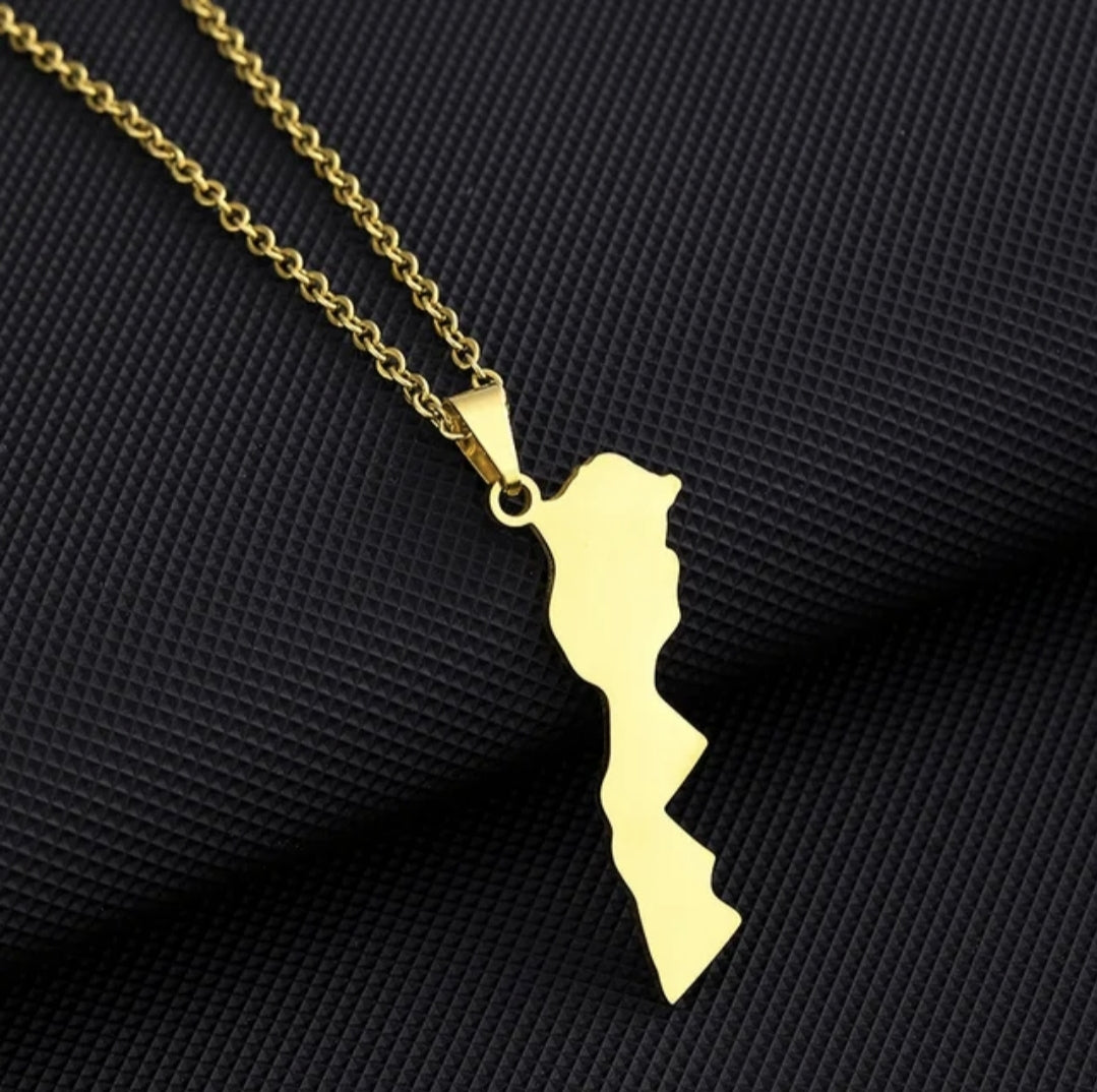 Moroccan flag pendant necklace