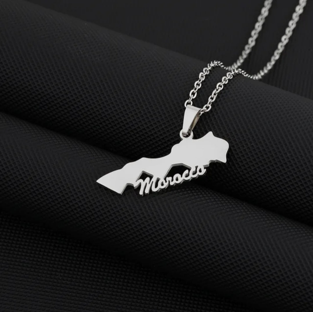 Moroccan flag pendant necklace