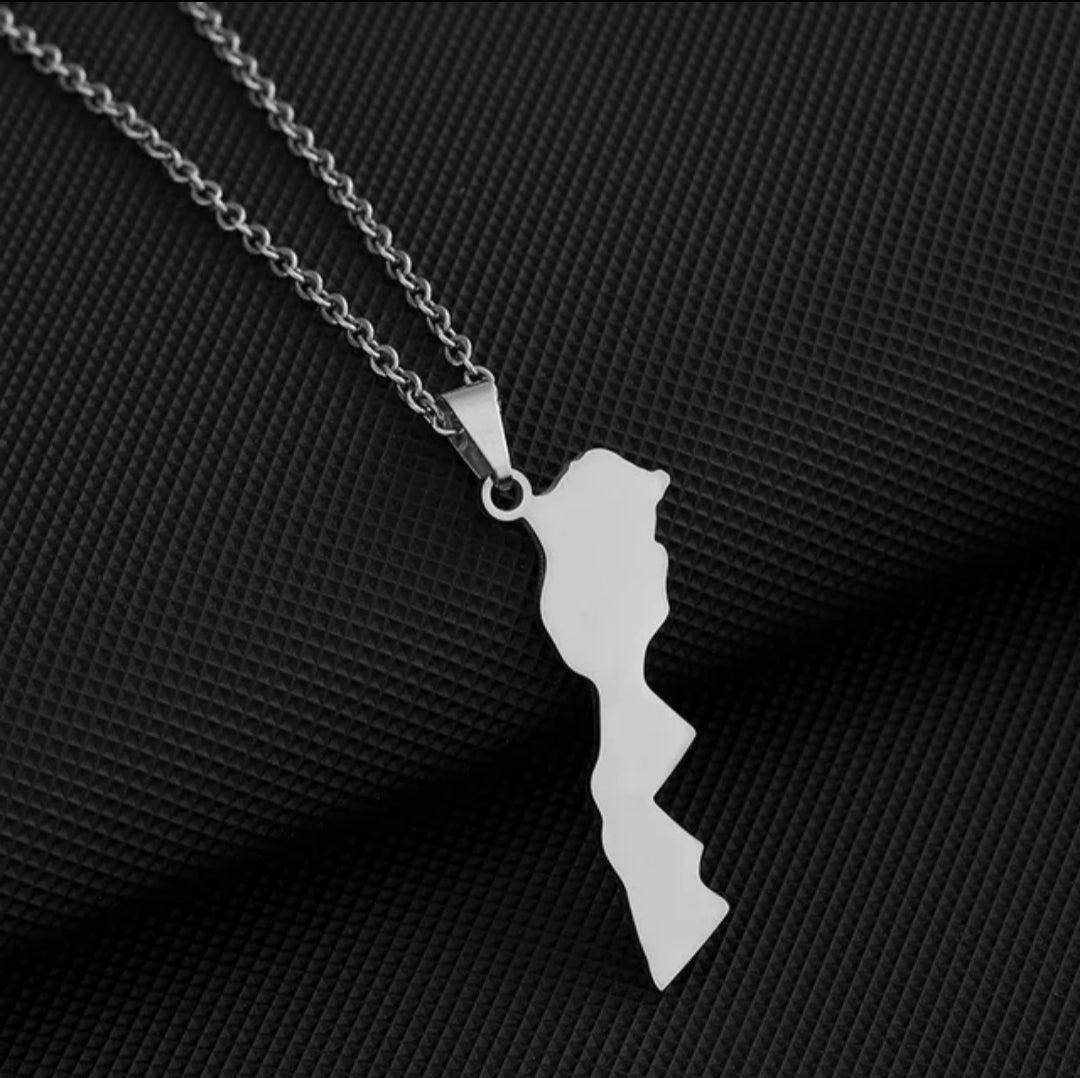 Moroccan flag pendant necklace