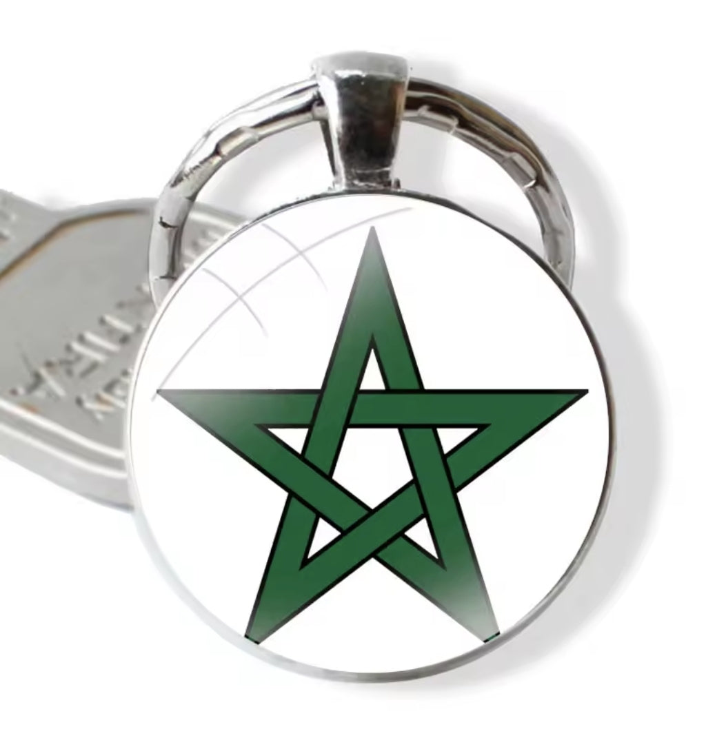 Moroccan flag keychain